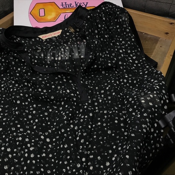 Rebecca Taylor Spotted Dotted Sheer Blouse Top - Picture 5 of 6
